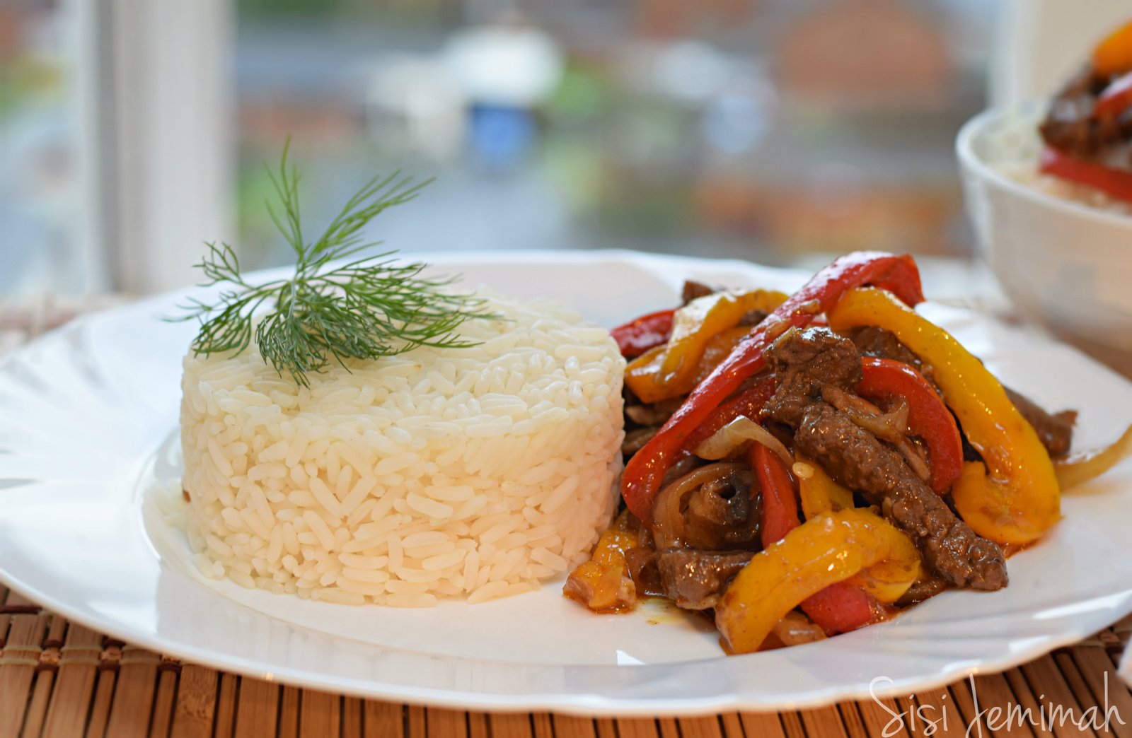 Beef Chasey with Plain Rice